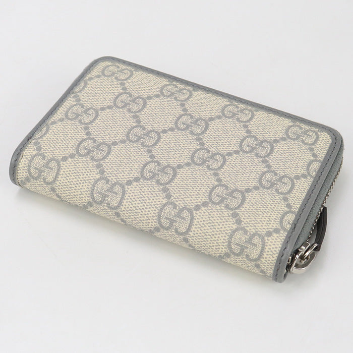 Gucci 255452 coin purse GG Supreme Zip coin case PVC gray Women(unisex)