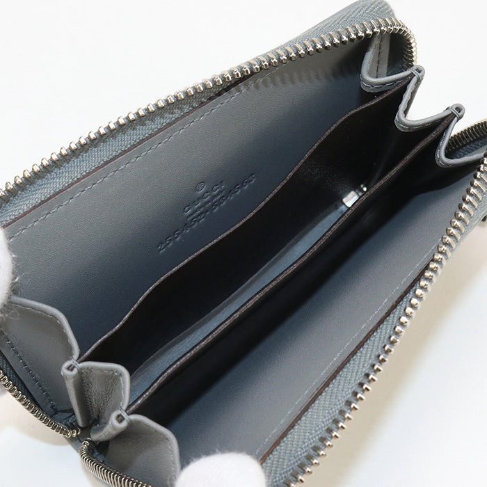 Gucci 255452 coin purse GG Supreme Zip coin case PVC gray Women(unisex)