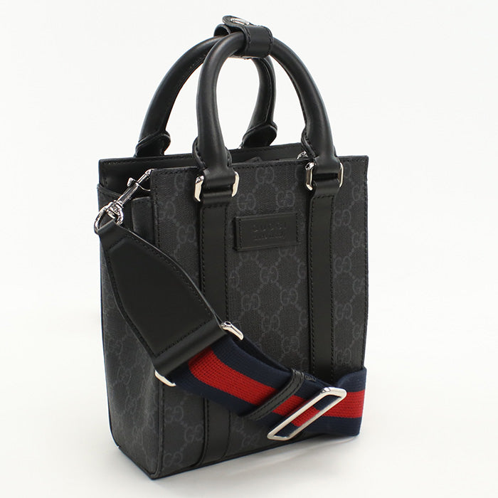 Gucci 415721 Tote Bag GG Supreme Web Line 2WAY Mini Tote Bag PVC black mens(unisex)