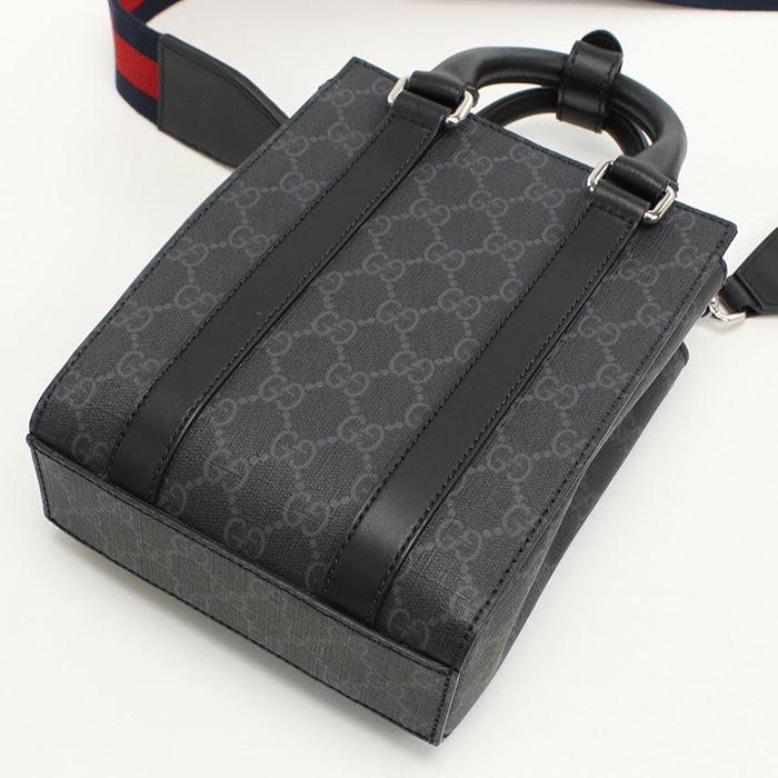 Gucci 415721 Tote Bag GG Supreme Web Line 2WAY Mini Tote Bag PVC black mens(unisex)