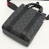 Gucci 415721 Tote Bag GG Supreme Web Line 2WAY Mini Tote Bag PVC black mens(unisex)