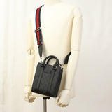 Gucci 415721 Tote Bag GG Supreme Web Line 2WAY Mini Tote Bag PVC black mens(unisex)