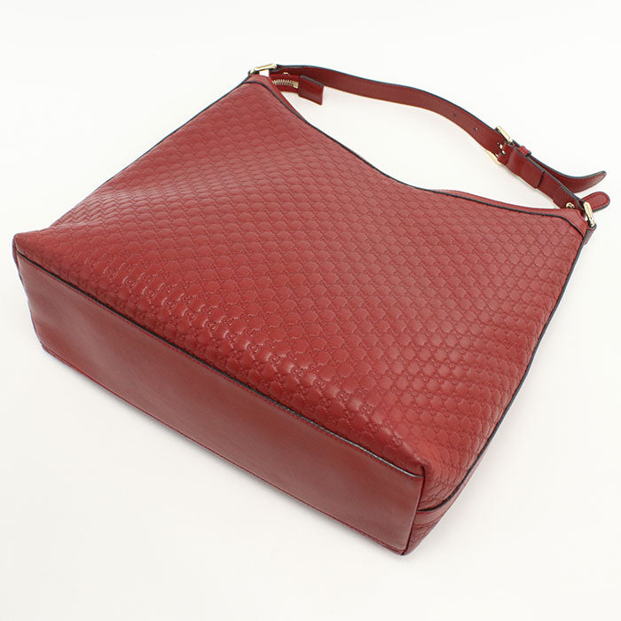 Gucci 449732 one belt Micro Guccisima leather/One Shoulder Bag Red Women