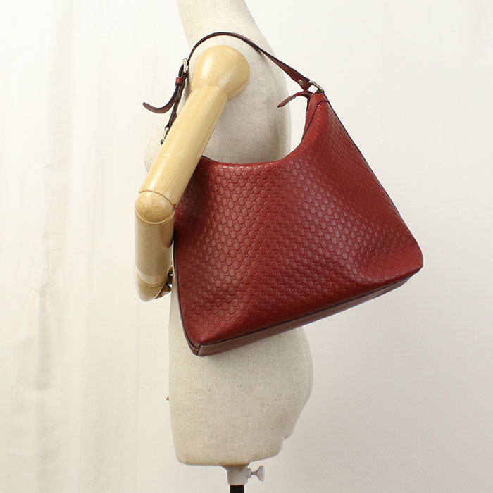 Gucci 449732 one belt Micro Guccisima leather/One Shoulder Bag Red Women