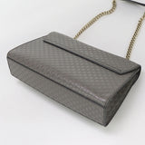 Gucci 449636 Micro Guccisima Chain bag Shoulder Bag leather gray Women