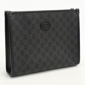Gucci 672956 Interlocking G Clutch bag GG Supreme black mens