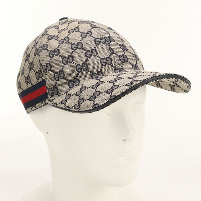 Gucci 696845 cap GG canvas Baseball cap polyester,Polyamide, Cotton Navy mens(unisex)