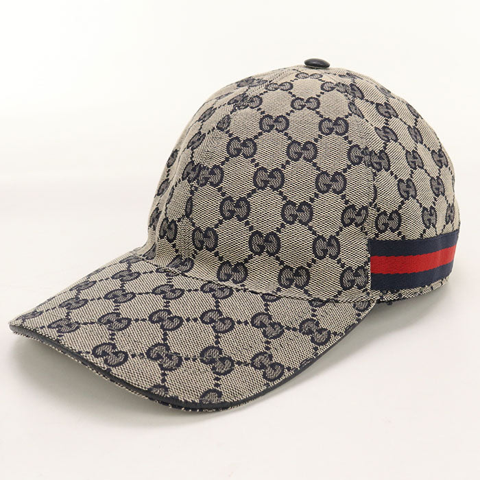 Gucci 696845 cap GG canvas Baseball cap polyester,Polyamide, Cotton Navy mens(unisex)