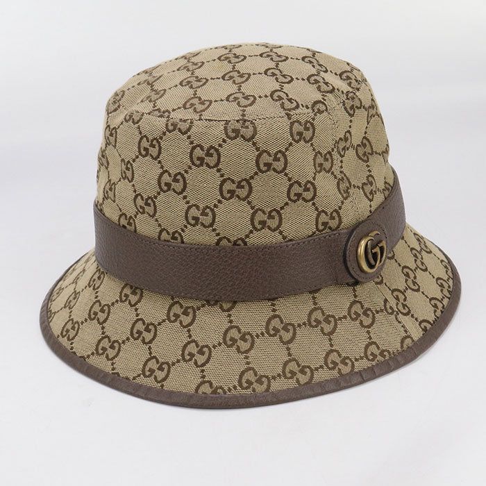 Gucci 576587 Fedora hat GG canvas hat brown unisex