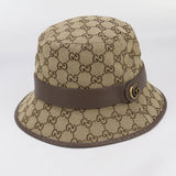 Gucci 576587 Fedora hat GG canvas hat brown unisex