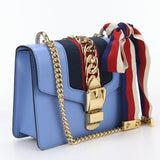 Gucci 421882 Shoulder Bag Silvi ChainShoulder Bag leather blue Women