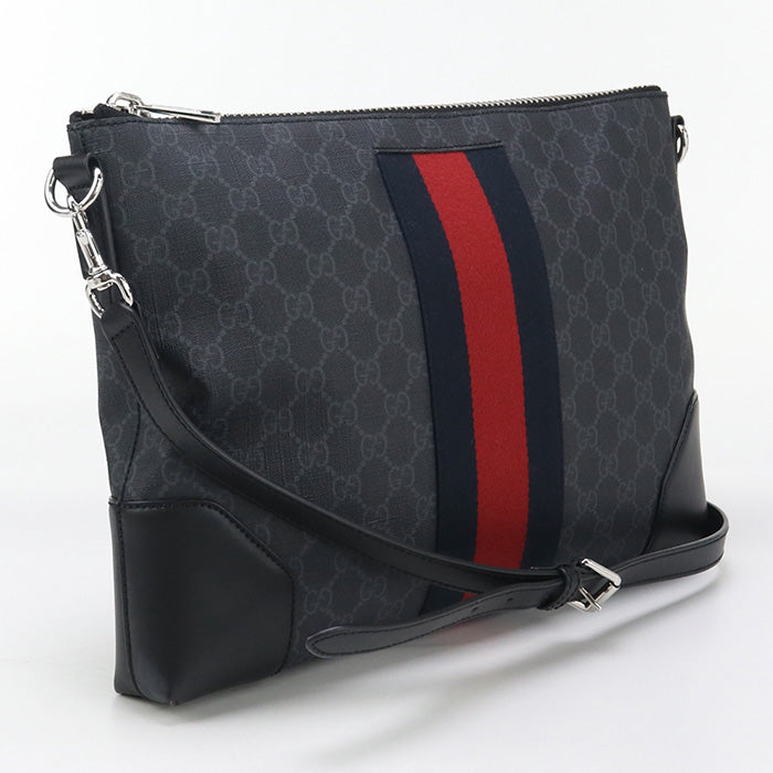 Gucci 474139 GG Supreme Diagonal shoulder bag GG Supreme black mens