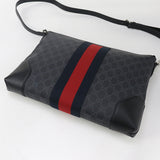 Gucci 474139 GG Supreme Diagonal shoulder bag GG Supreme black mens
