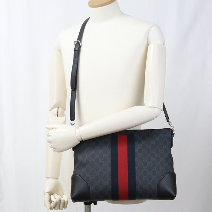 Gucci 474139 GG Supreme Diagonal shoulder bag GG Supreme black mens