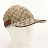 Gucci 200035 cap GG canvas Baseball cap polyester,cotton beige mens(unisex)