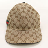 Gucci 200035 cap GG canvas Baseball cap polyester,cotton beige mens(unisex)