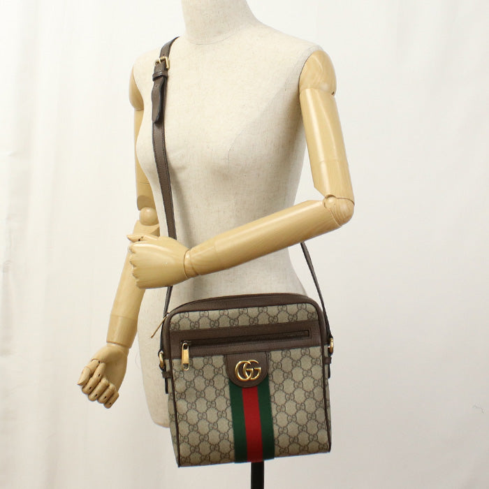 Gucci 547926 Small Ofidia Diagonal  Shoulder Bag GG Supreme beige unisex