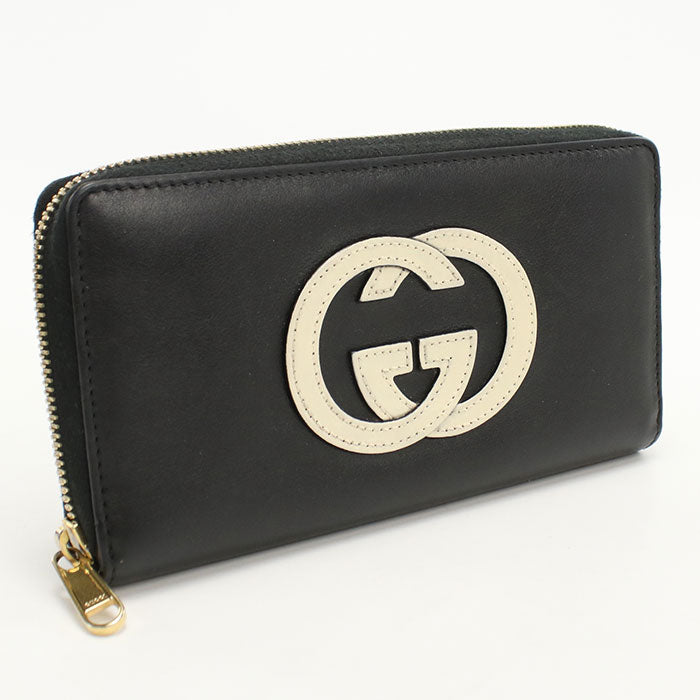 Gucci 658839 0QGCG 1089 Long Wallet Zipper Wallet leather black mens(unisex)