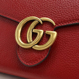 Gucci 401232 GG Marmont Chain wallet leather Red Women