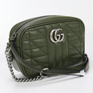 Gucci 634936 Mini camera bag GG Marmont Bag Quilted leather green Women