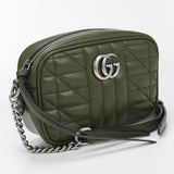 Gucci 634936 Mini camera bag GG Marmont Bag Quilted leather green Women