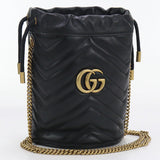 Gucci 575163 DTDRT 1000 Small bucket bag GG Marmont Shoulder Bag black Women