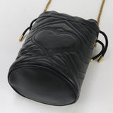Gucci 575163 DTDRT 1000 Small bucket bag GG Marmont Shoulder Bag black Women