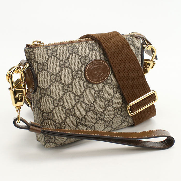 Gucci 723306 Interlocking G Diagonal Shoulder Bag GG Supreme beige Women