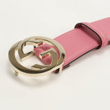 Gucci 546386 Interlocking G belt leather pink Women