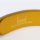 Gucci 709954 Two-tone belt G buckle belt leather blue unisex