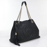 Gucci 308982 Chain Soho Tote Bag leather black Women