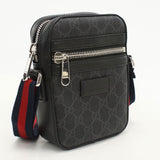 Gucci 682357 K5RLN 1095 Mini Shoulder Bag GG Supreme Diagonal leather black mens