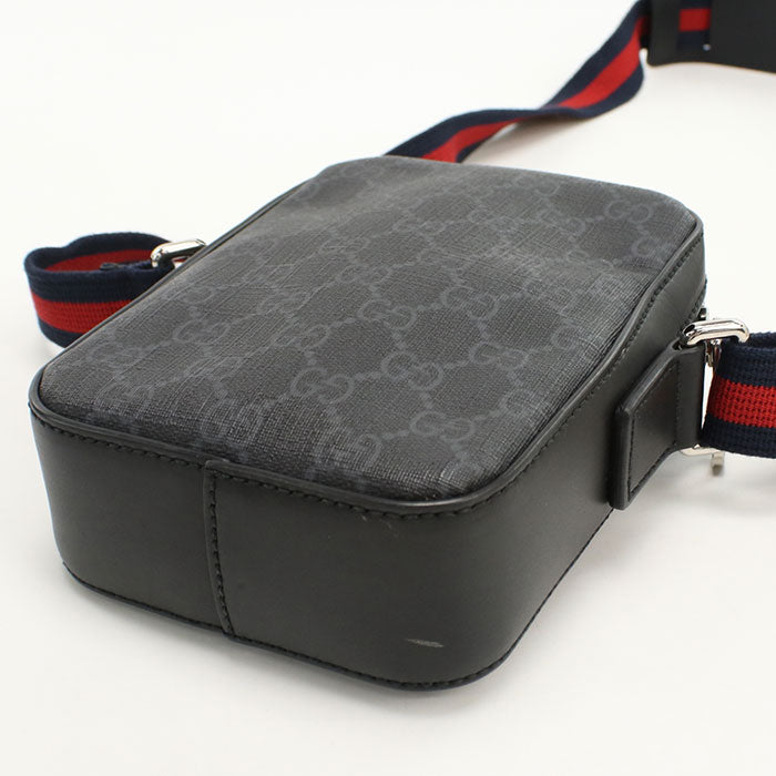Gucci 682357 K5RLN 1095 Mini Shoulder Bag GG Supreme Diagonal leather black mens