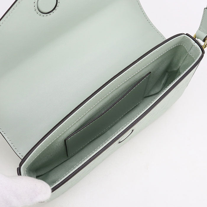 Gucci 772794 GG Super Mini Shoulder Bag leather green Women