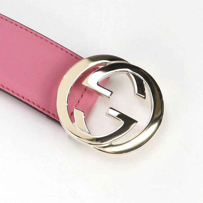 Gucci 546386 Interlocking G belt leather pink Women