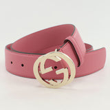 Gucci 546386 belt Interlocking G belt leather pink unisex