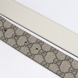 Gucci 400593 wide Double G belt GG Supreme beige Women