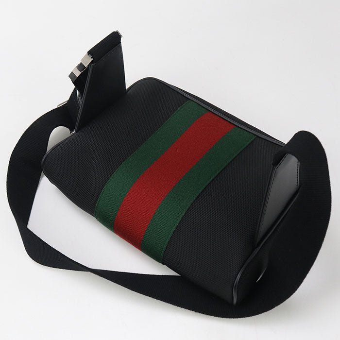 Gucci 630919 Belt bag Sherry line body bag canvas black mens