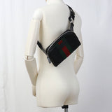 Gucci 630919 Belt bag Sherry line body bag canvas black mens