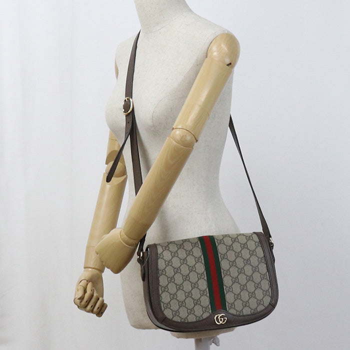 Gucci 601044 Ofidia Diagonal Shoulder Bag GG Supreme beige Women