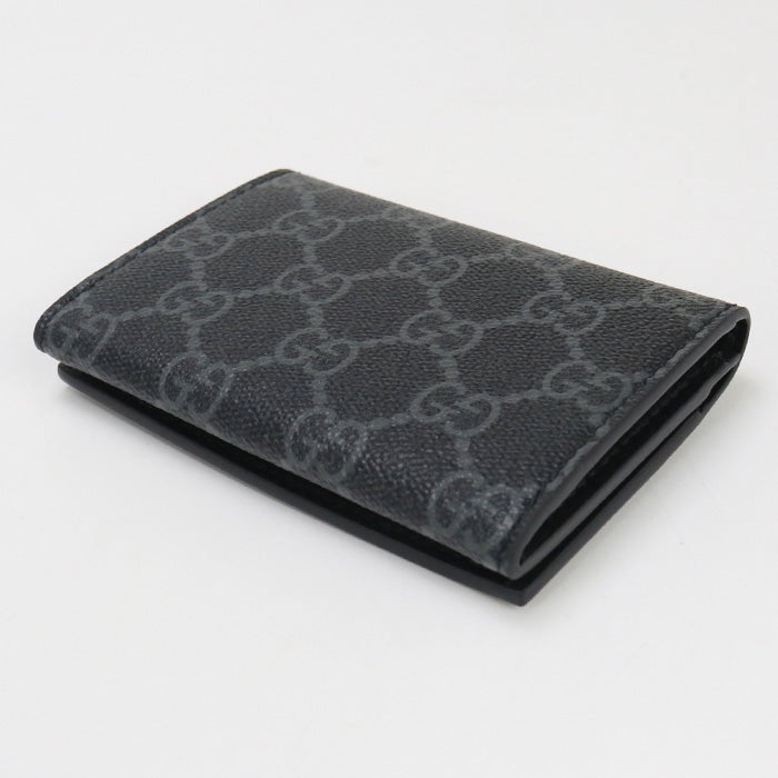 Gucci 821214 FAD6M  GG Emblem name card holder/GG pattern black mens