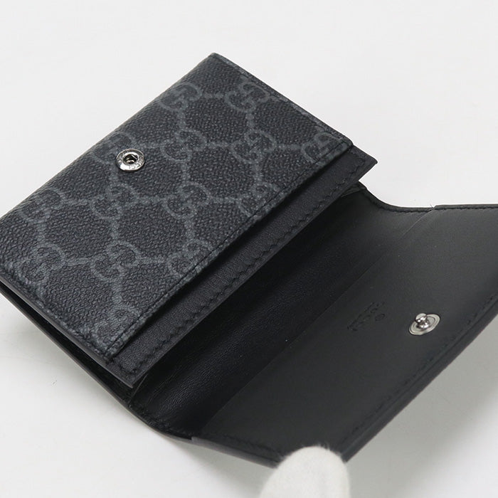 Gucci 821214 FAD6M  GG Emblem name card holder/GG pattern black mens