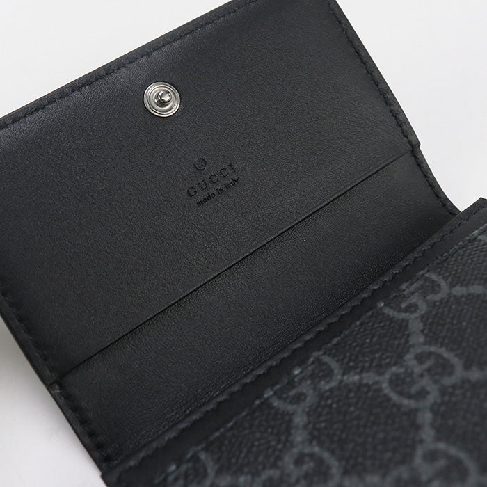 Gucci 821214 FAD6M  GG Emblem name card holder/GG pattern black mens
