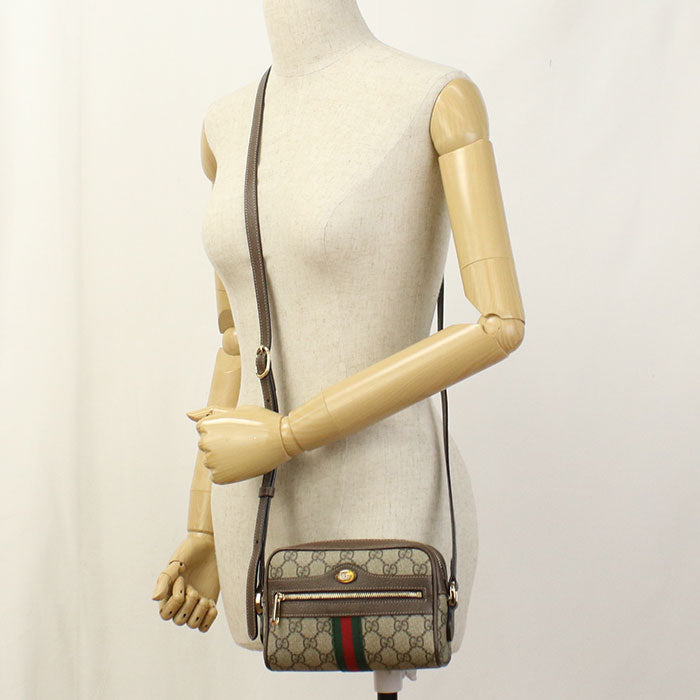 Gucci 517350 Mini bag Ofidia Diagonal Shoulder Bag PVC/leather beige Women