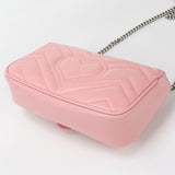 Gucci 476433 mini GG Marmont Diagonal shoulder Bag leather pink Women