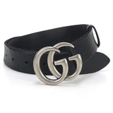 Gucci 414516 Slim belt Double G belt leather black mens