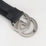 Gucci 414516 Slim belt Double G belt leather black mens