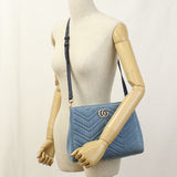 Gucci 448054 2WAY GG Marmont Tote Bag denim/leather blue Women