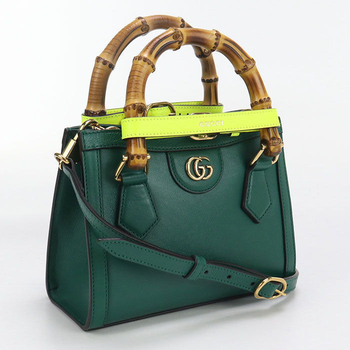 Gucci 655661 Small Tote Bag 2WAY Gucci Diana Handbag leather green Women