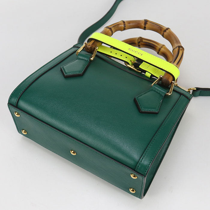 Gucci 655661 Small Tote Bag 2WAY Gucci Diana Handbag leather green Women